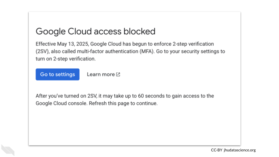 warning about 2 factor authentication