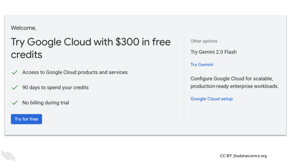 Google Cloud $300 free credits