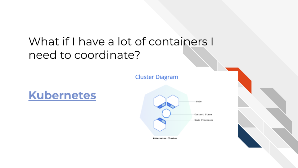 What if I have a lot of containers I need to coordinate? Kubernetes