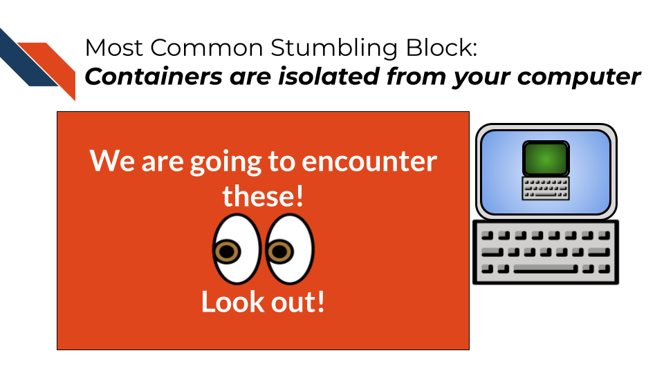 We are going to encounter these stumbling blocks look out. The image shows huge cartoon eyes.