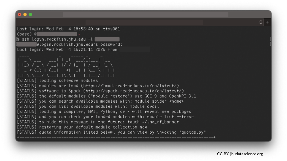 Log in to your institutional HPC.