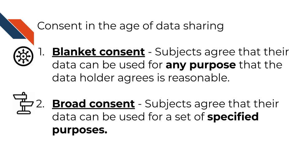 An image of blanket and broad consent. 