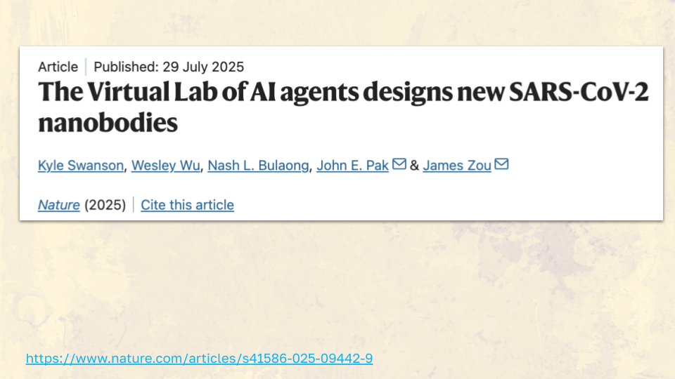 The Virtual Lab of AI agents designs new SARS-CoV-2 nanobodies