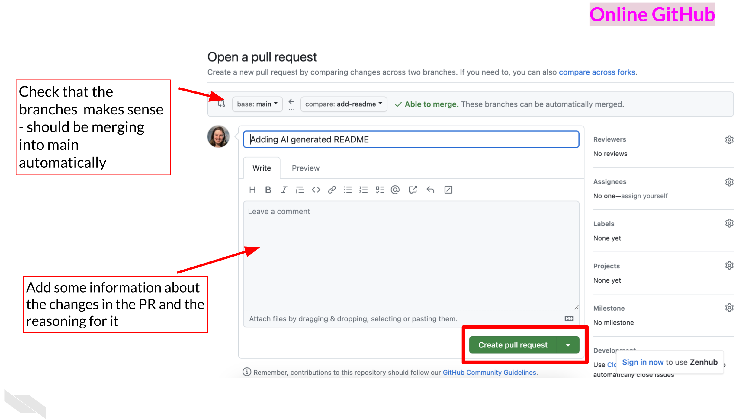 Pull Requests on GitHub.com