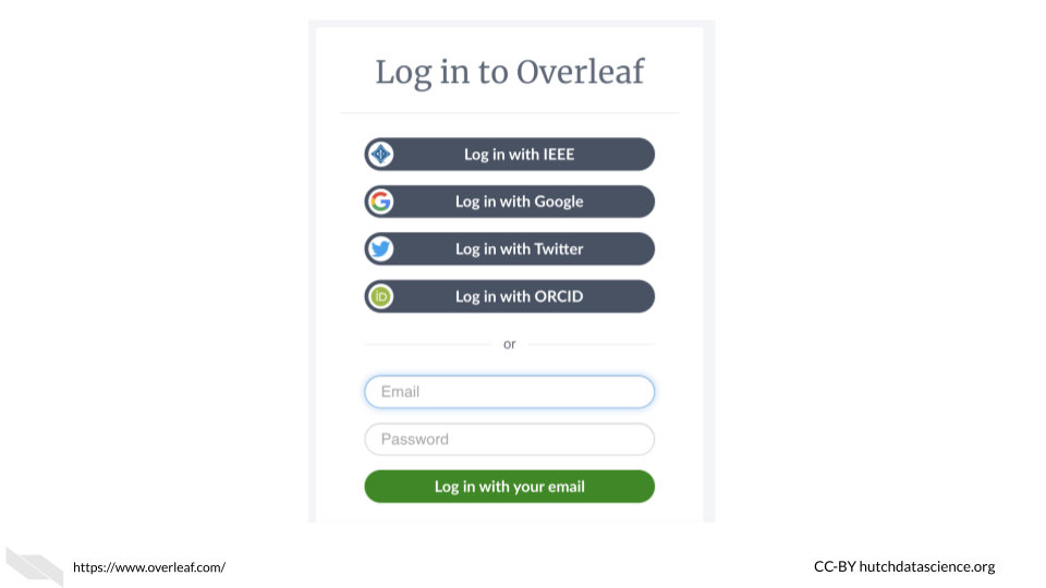There are several ways to register an account on Overleaf.