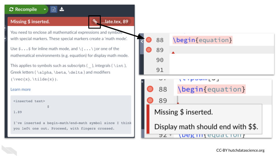 Log errors can take you to the line that is problematic