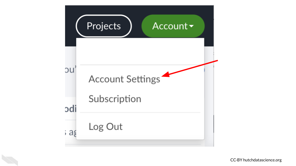 Account settings button under the account button.