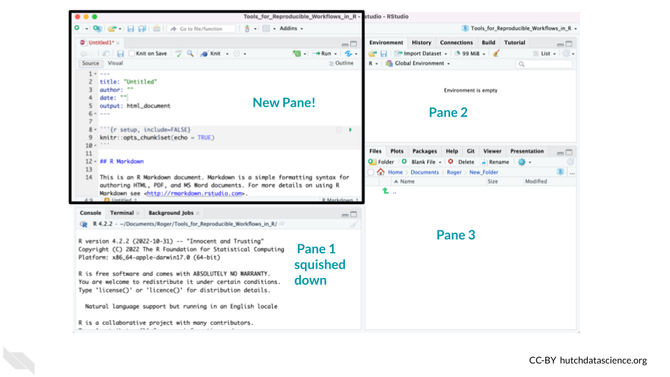 The new pane will open on the upper left.