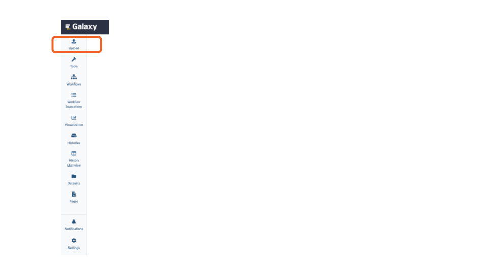 In the top left of the page, there is a button named Upload with a rectangle and an arrow pointing up. Please click that button